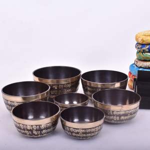 Cuenco tibetano de latón radiante, instrumento de sanación por sonido para meditación, yoga, terapia de chakras, relajación, equilibrio espiritual, armonía - Product Image 5