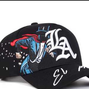 Black Unisex Hip Hop Style <b>Baseball</b> <b>Cap</b> Sublimation Printed Character Design Logo Casual Four Seasons Adjustable Polyester Hat - Product Image 3