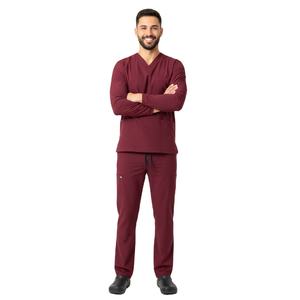 Tenues médicales pour hommes en tissu tricoté, doux, extensible, coupe confortable, couleurs et logo personnalisables pour hôpitaux, cliniques, médecins, infirmières, usage quotidien - Product Image 1