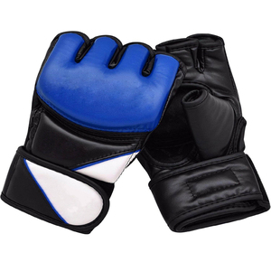 Half Fingers PU <b>Leather</b> PVC Customizable <b>Men</b> Boxing MMA <b>Gloves</b> for Training - Product Image 2