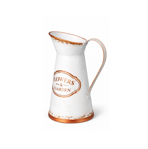 Jarrón de Metal Headway con Forma de Flor - Jarrón Rústico Estilo Campestre Francés Vintage con Asa, Decorativo para el Hogar - Product Image 1