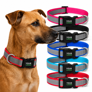Max Reflective Dog <b>Collar</b> OEM ODM Custom Logo Adjustable Nylon Pet <b>Collar</b> Direct Manufacturer - Product Image 1