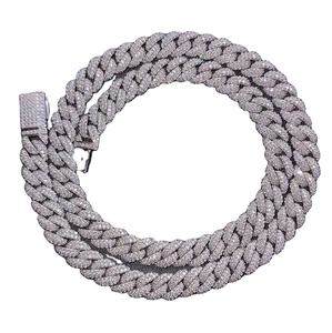 Cadena Cubana Miami de 10 mm y 22 Pulgadas con Incrustaciones de Moissanita, Plata 925, Estilo Hip Hop para Hombre, Joyería para Fiestas al Mejor Precio - Product Image 1