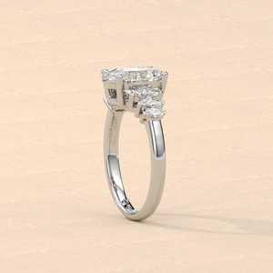 Authentic Moissanite 6x8MM Oval Cut 7 Stone Halo <b>Ring</b> <b>925</b> <b>Silver</b> Fine Fully Eternity Band Gift For Anniversary Party - Product Image 2
