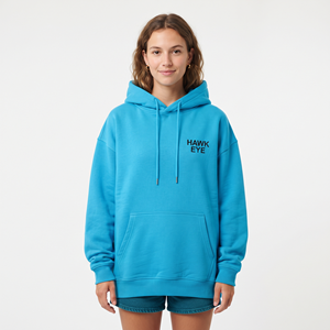 Sudadera con Capucha Oversize de Algodón para Mujer, Color Cielo, Transpirable, Hombros Caídos, Personalizable, Tendencia 2026 - Product Image 1