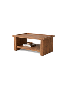 Modern Wooden Coffee <b>Table</b> <b>With</b> Storage <b>Shelf</b> Minimalist Design Living Room Furniture Solid Wood Construction - Product Image 2