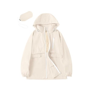 Custom Woven Rain <b>Jacket</b> for <b>Women</b> <b>Hooded</b> <b>Lightweight</b> Waterproof Packable Outdoor Windbreaker Zipper Pockets Breathable - Product Image 1