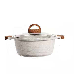 Casserole élégante antiadhésive avec surface revêtue de granit, corps en aluminium forgé durable, poignées latérales résistantes à la chaleur - Product Image 1