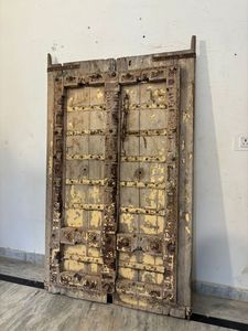 Panneaux de porte en bois massif antique avec cadre sculpté à la main, écologiques, pour chambre, extérieur, salon, meubles de maison - Product Image 3