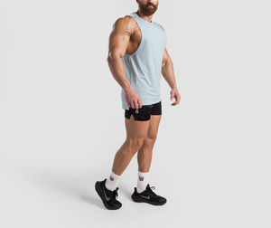 เสื้อยืดกีฬาผู้ชาย ผ้าคอตตอนผสมสแปนเด็กซ์ 180 GSM แบบไม่มีแขน เสื้อกล้ามผู้ชาย เสื้อกล้ามสไตล์สตรีทแวร์ เสื้อวินเทจ - Product Image 4