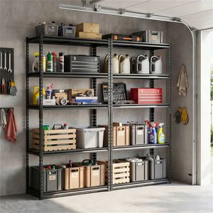 Scaffali Metallici Regolabili in Altezza da 183 cm per Garage e Cucina con Kit Anti-Ribaltamento, Organizzatore Espandibile - Product Image 2