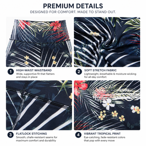 Leggings de yoga à imprimé floral personnalisé, taille haute, effet ventre plat, pour femme, pantalon de sport doux pour la gym et le fitness - Product Image 4
