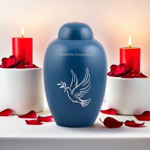 Urna Funeraria de Aluminio Blanca Hecha a Mano para Cenizas Humanas, Recipiente Conmemorativo de Metal Duradero para Funeral, Decoración para el Hogar - Product Image 5