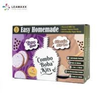 Nouveau produit taïwanais DIY : Boîte cadeau de thé au lait aux perles de tapioca, thé au lait au taro et pina colada (4 portions)