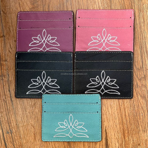 OEM personnalisé tendance Point de botte en cuir véritable RFID poche avant petit portefeuille minimaliste en cuir de vachette porte-cartes de crédit pour les femmes - Product Image 5