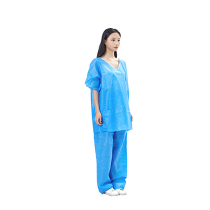 Conjunto de Uniforme Médico Azul para Mujer, Pantalones de Tela PP, Diseño con Cuello en V - Product Image 1