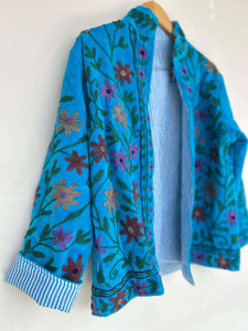 Vestes brodées bohèmes à fleurs, intérieur en velours, coton, style bohème, manteau d'hiver, streetwear, bomber, veste bohème réversible pour femmes - Product Image 5