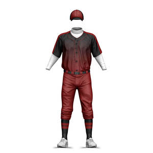 Ensemble d'uniformes de baseball personnalisés pour hommes adultes, maillot et pantalon sublimés rouge et noir, manches courtes, évacuation de l'humidité, toutes saisons - Product Image 3