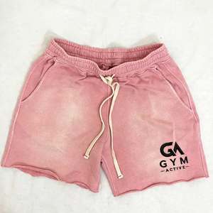 GYM Active High Quality Custom 100%Polyester Canvas Vintage Sports <b>Shorts</b> Women Men Hot Sale Summer Acid Wash Streetwear <b>Zipper</b> - Product Image 3