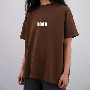 Camiseta de Moda para Mujer, Diseño Personalizado de Alta Calidad, Estilo Urbano, Apliques, Transpirable, 100% Algodón, Hombros Caídos - Product Image 1