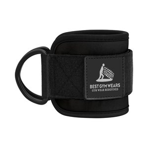 Tobilleras de neopreno acolchadas para levantamiento de pesas, correas ajustables con anillas en D para cable, accesorio para gimnasio y entrenamiento físico. - Product Image 1