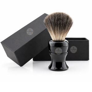 Cepillo de afeitar Oxford negro de madera con pelo de tejón negro - Product Image 1