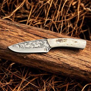 Handmade Deer Antler Handle Stainless Steel Full Tang Blade Bushcraft Hunting Knife Custom OEM <b>Hunter</b> <b>Gifts</b> <b>for</b> Men Luxury - Product Image 6