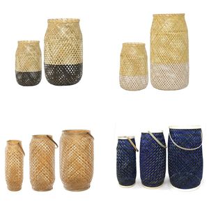 Vietrustic Trend-driven Design Natural Floor <b>Lantern</b> Candles and Glass Holders <b>Bamboo</b> Rattan <b>Lantern</b> Braided Hanging <b>Lanterns</b> - Product Image 1