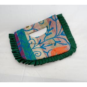 Nouvelle pochette à main tendance et sac de soirée, sac à bandoulière Kantha pour femme avec fermeture magnétique, idéal pour les occasions décontractées - Product Image 4