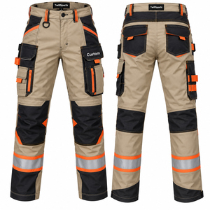TwillSports Men's High Visibility Reflective <b>Cargo</b> Work Pants Safety <b>Trousers</b> for Construction Industrial <b>Workers</b> - Product Image 1