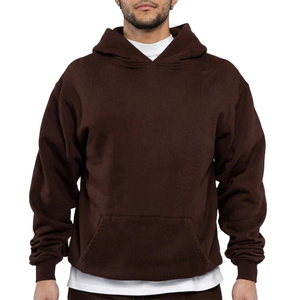 Sweat-shirt à capuche pour homme en coton, coupe oversize, décontracté, pour l'automne, tricoté, uni, avec poche, BRG, sweats à capuche et sweat-shirts pour homme - Product Image 1
