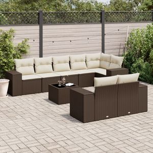 Conjunto de Sofás Modulares Grandes de Ratán PE Marrón para Jardín, Muebles de Exterior Cómodos y Elegantes - Product Image 1