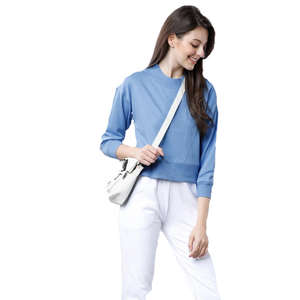 เสื้อฮู้ดดี้ผู้หญิงผ้าเฟรนช์เทอร์รี่คุณภาพสูง พิมพ์ลายพัฟฟ์ ทรงหลวม ไหล่ตก พร้อมโลโก้แบบกำหนดเอง - Product Image 1