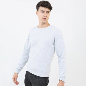 เสื้อสเวตเชิ้ตคอกลมผู้ชาย SIRIUS SPORTS สีพื้น ผ้าถัก ทรงปกติ สวมใส่สบาย แขนยาว สีเทาอ่อน 100% - Product Image 4