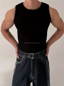 Summer Knitted Vertical Striped Fitness Sports Casual and Slimming <b>Vest</b> for <b>Men</b> Sleeveless Wide-Shoulder New Style Tank Tops - Product Image 5