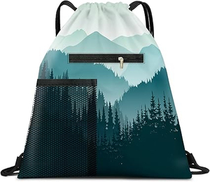 Mochila con cordón para deportes, gimnasio, playa, yoga, baile, viajes, camping, senderismo, 16x20 pulgadas, para hombres y mujeres - Product Image 1