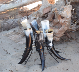 Viking Drinking Horn Iron Stand American Style Large Capacity Eco-Friendly <b>Disposable</b> for Home Restaurant Office Party Use - Product Image 1