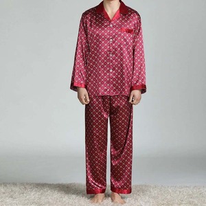 Mens Nightgown Casual Custom Printed <b>Suit</b> Satin <b>Pajamas</b> night sleeping <b>suit</b> custom sublimation Soft Cozy Satin Sleeping <b>Suit</b> - Product Image 1