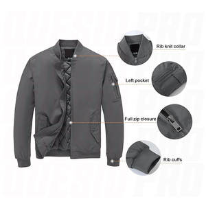 Chaqueta Bomber Cortavientos para Hombre, Resistente al Agua, Abrigo Acolchado y Aislante para Invierno, Ropa de Abrigo Informal para Exteriores - Product Image 5