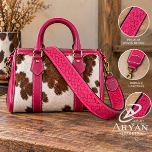Trending Pink Handcrafted Leather Straps <b>Camera</b> Bag Strap High Quality Genuine Leather Replacement Purse Strap with Metal Clips - Product Image 1