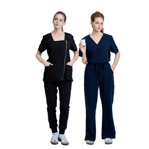 Vêtements médicaux pour hôpital, très demandés, en rayonne/PE/spandex, ensembles de blouses médicales tendance pour femmes, pantalons larges - Usine FMF - Product Image 1