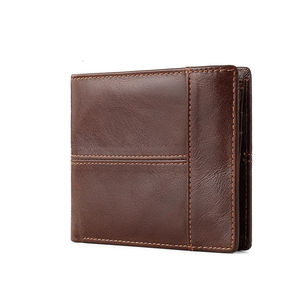 High Quality Genuine Leather RFID Blocking Short Size <b>Men's</b> <b>Wallets</b> Wholesale Top Selling - Product Image 2
