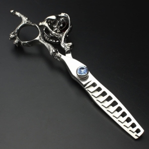 Ciseaux de coiffure professionnels Harbor Industry Dragon Handle pour droitiers, 28 dents, en acier inoxydable, lame tranchante 6.5 - Product Image 3