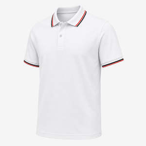 Customize Men White Contrast Stripe Polo <b>Shirt</b> Soft Breathable Short Sleeve Casual Summer <b>Collar</b> <b>T</b> <b>Shirt</b> for Sports Daily Wear - Product Image 4