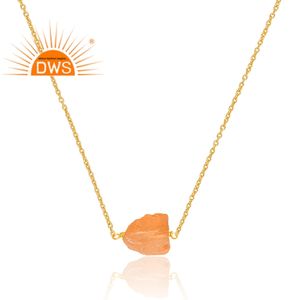 Meilleure vente 925 argent Sterling 18K plaqué or naturel Citrine pierre précieuse pendentif collier Demi bijoux fins pour les femmes cadeau pour - Product Image 4
