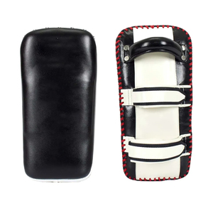 Leather Kick Boxing Pad Hook & Loop Closure Adjustable Wrist <b>Strap</b> Adult Martial Arts Training Gear Brown - Product Image 2