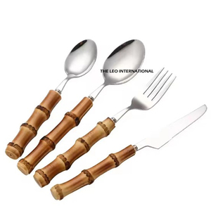 ชุดช้อนส้อมทองเหลืองและสแตนเลสสีดำเงาขัดมัน ชุดอุปกรณ์รับประทานอาหารสุดหรูสำหรับบ้านและโรงแรม - Product Image 2