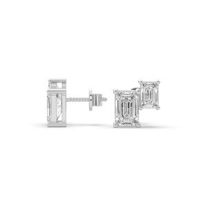 Boucles d'oreilles éthiques en diamant de laboratoire 1,90 carat taille émeraude, or 14 carats, légères, bijoux de mode uniques, vente en gros - Product Image 5