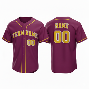 Maillot de baseball personnalisé haut de gamme respirant à séchage rapide 100 % polyester imprimé par sublimation en maille col en V unisexe grande taille - Product Image 1