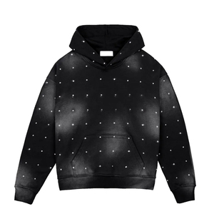 เสื้อฮู้ดดี้ผู้ชายแบบมีคริสตัลประดับ ดีไซน์พรีเมียมสั่งทำได้ ราคาถูก ดีไซน์ล่าสุด แฟชั่นใหม่ ล้างสีแบบแอซิดวอช สำหรับผู้ใหญ่ - Product Image 1